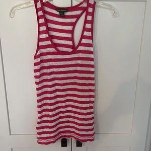 Tommy Bahama Size XS Sleeveless top hot pink and white striped 100% Linen